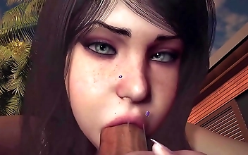 Japanese Beauty Skillfully Takes Big Cock Deep In